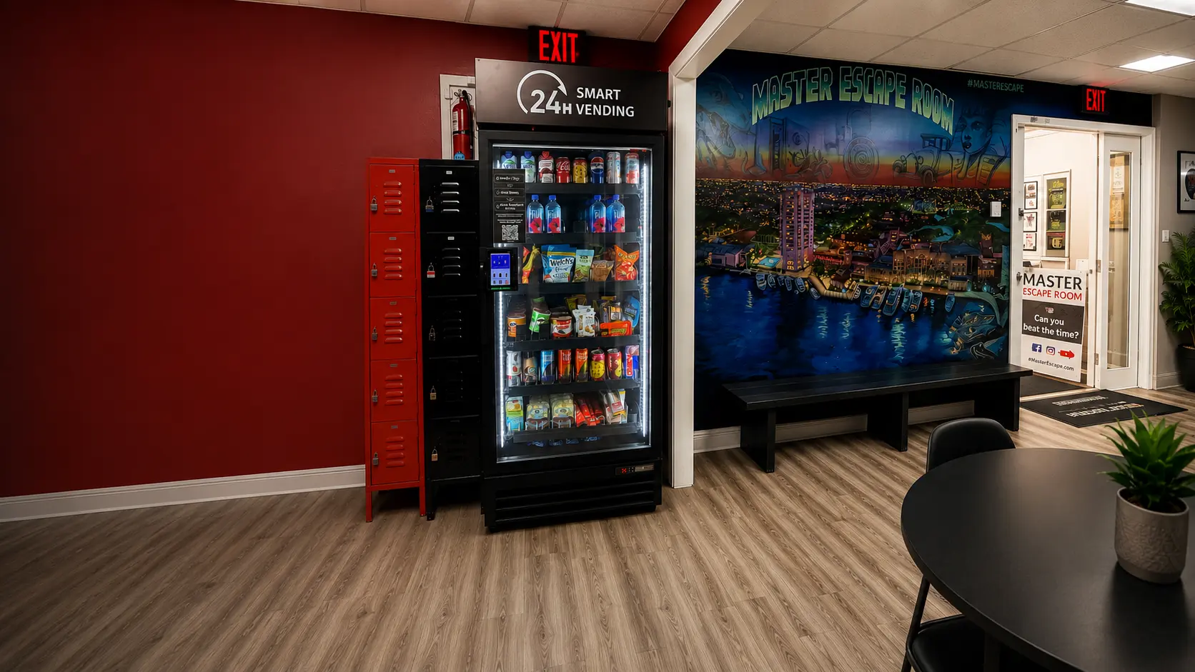 STOCKD premium vending machine installed at Master Escape Room